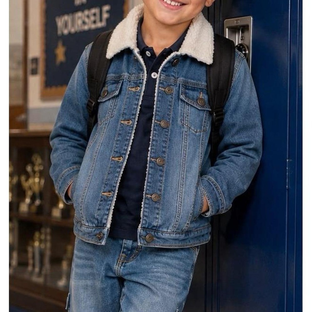 Oshkosh Bgosh denim Sherpa Lined Jean Jacket (Sz. 12) 2000s style